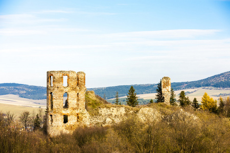 斯洛伐克 plavec 城堡的废墟