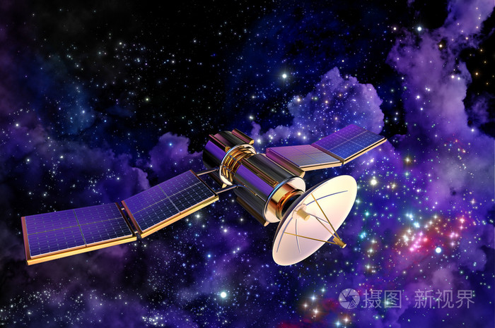 人工卫星的地球的三维模型