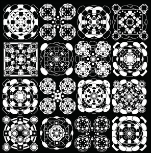 几何图案黑色和白色 椭圆和三角板