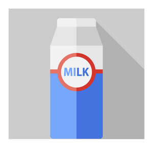 矢量平面牛奶瓶