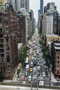 在曼哈顿，纽约的道路交通