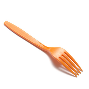 橙色的塑料叉子