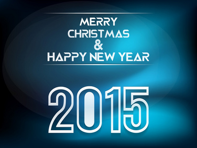 快乐新的一年 2015年庆祝概念。创意贺卡