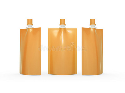 橙汁空白袋包装，带喷口盖，夹持路径
