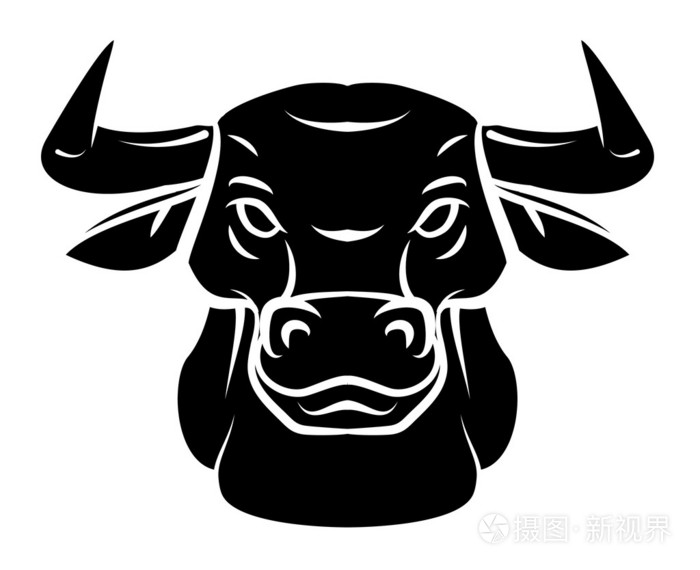 牛头纹身矢量图