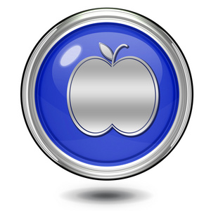 苹果在白色背景上的圆形图标