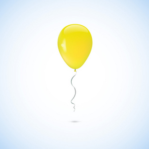 孤立在白色背景上的黄色气球