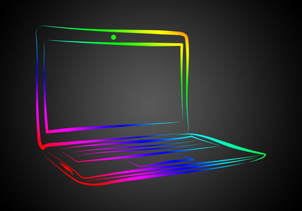 现代笔记本电脑艺术插图