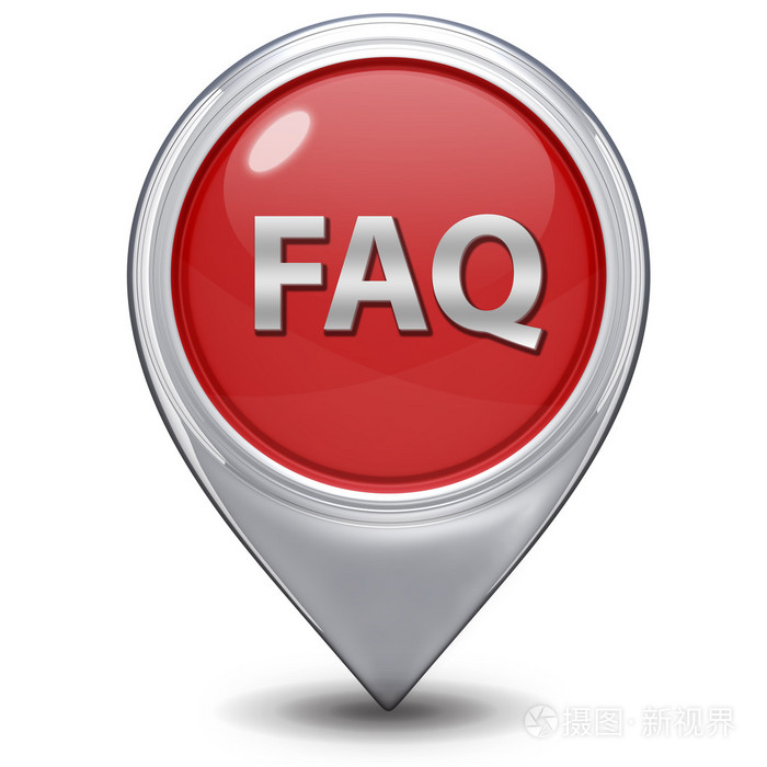 白色背景上的faq指针图标