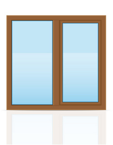 棕色的塑料透明窗口视图户外矢量 illustrati