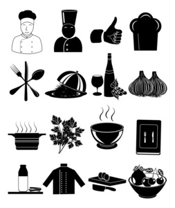 厨师餐厅图标集