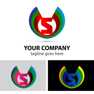 Logo 字母 S 公司矢量设计模板