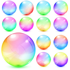 多彩的不透明玻璃球体
