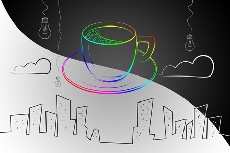 咖啡杯艺术插图