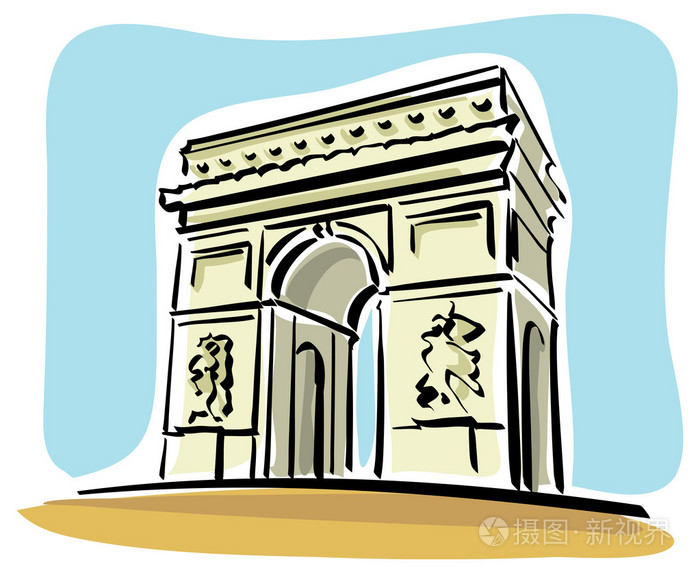 巴黎凯旋门插画-正版商用图片1ho3xo-摄图新视界