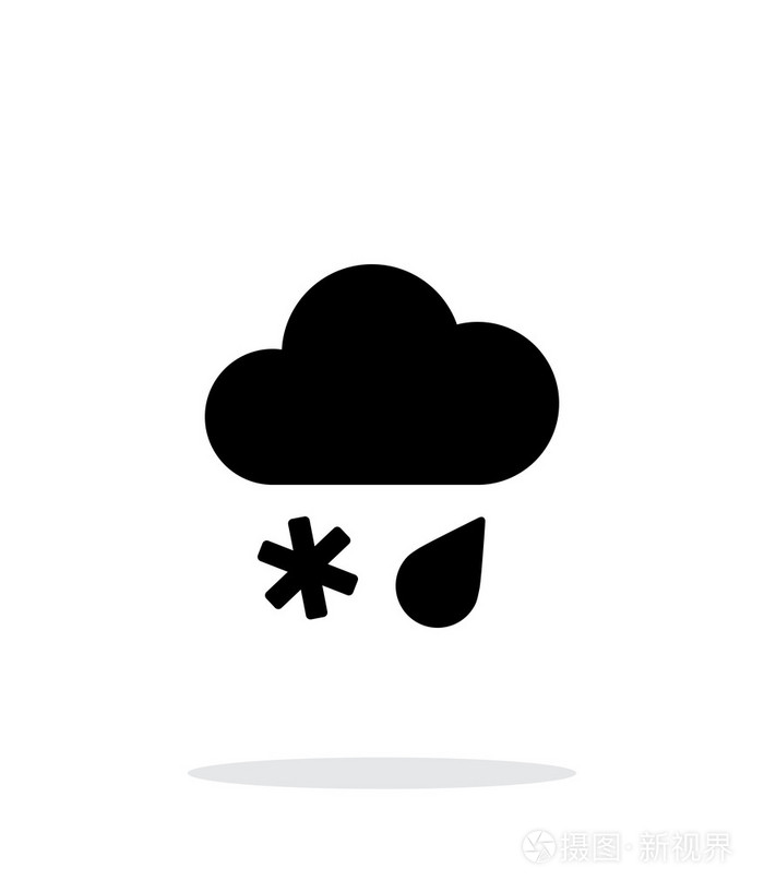 白色背景上的雨夹雪天气图标