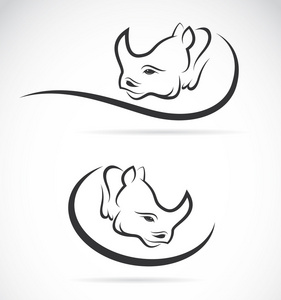 矢量图像的白色背景上犀牛设计