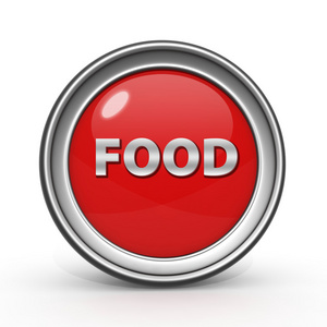 食品在白色背景上的圆圈图标