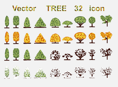 向量组的树木 web 图标