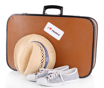 旅行箱用帽子和鞋子图片