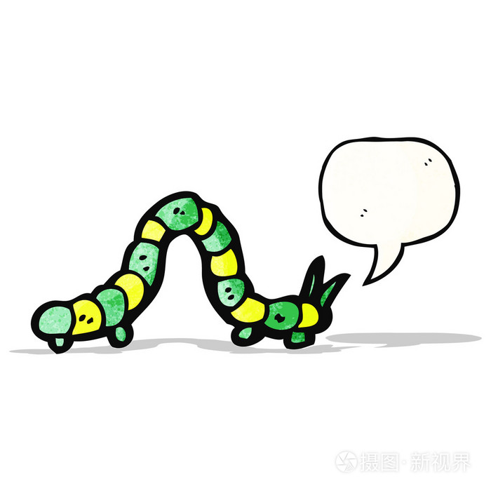 卡通爬行毛毛虫插画-正版商用图片1hsd0m-摄图新视界