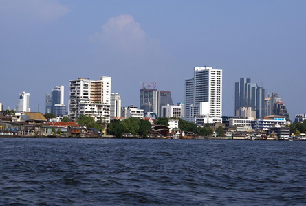 湄南河沿岸景致，曼谷泰国