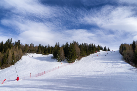 在 Val Malenco，意大利滑雪斜坡