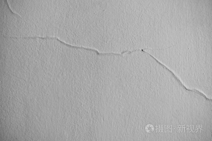 白色墙体的水平图片, 有裂缝
