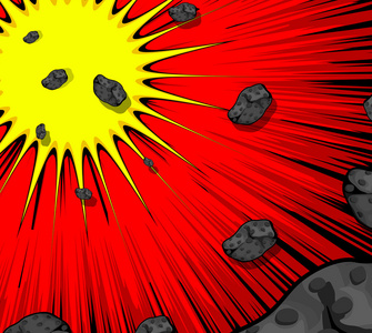 抽象的复古小行星爆裂背景图片