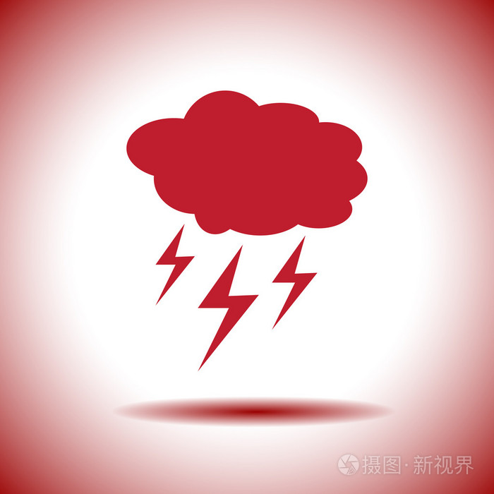 云与雷电天气矢量图标插画-正版商用图片1hv700-摄图新视界