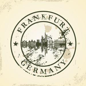 与德国法兰克福 grunge 橡皮戳