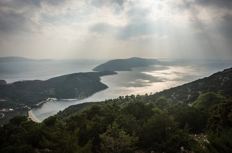 在希腊北部沿岸风景如画斯基罗斯