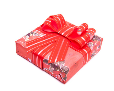 单一的红色礼品盒