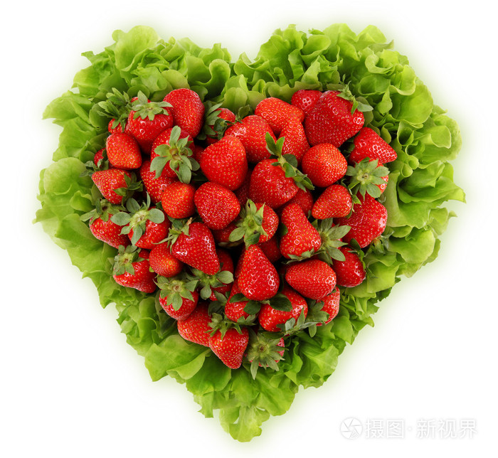 红草莓沙拉心形