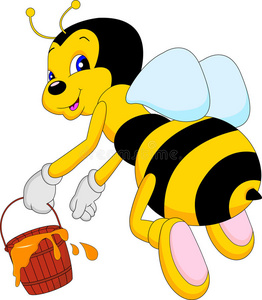 有趣的蜜蜂卡通蜂蜜