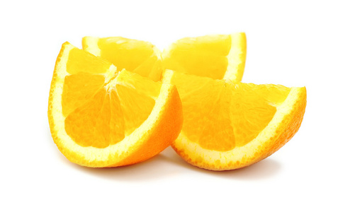 裁片的鲜橙色隔离在白色背景上的美丽