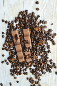 咖啡与巧克力和茴香豆