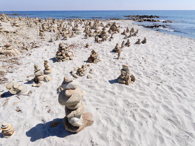 海湾地区的 orosei 撒丁岛 cala berchida 海滩的风景