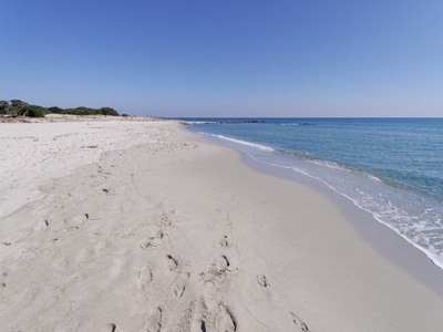 海湾地区的 orosei 撒丁岛 cala berchida 海滩的风景