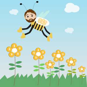 蜜蜂收集上的节省钱
