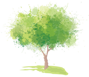 抽象绿树