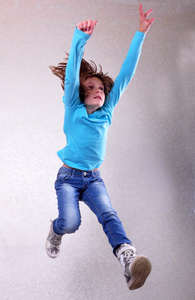 跳跃，舞蹈的孩子的肖像