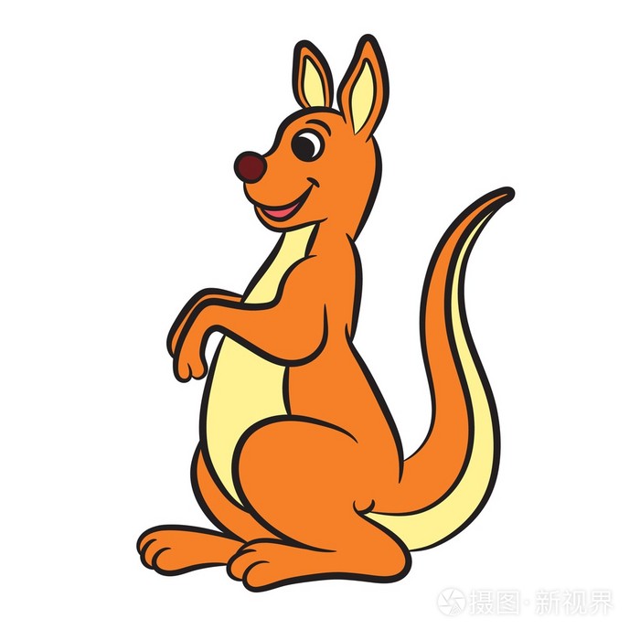 可爱回力卡通袋鼠的插图