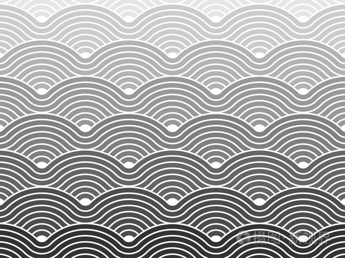 炫彩几何无缝重复矢量曲线波浪花纹纹理背景矢量图形插画