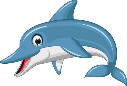可爱的海豚卡通跳