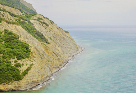 美丽的海滩海湾海岸的岩石与海