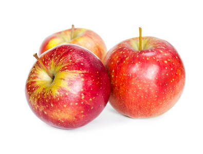 三个新鲜的红苹果