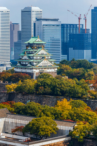 大阪城堡在大阪，日本