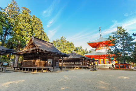 Konpon 大东宝塔在日本和歌山县高野山区 Danjo 伽蓝寺