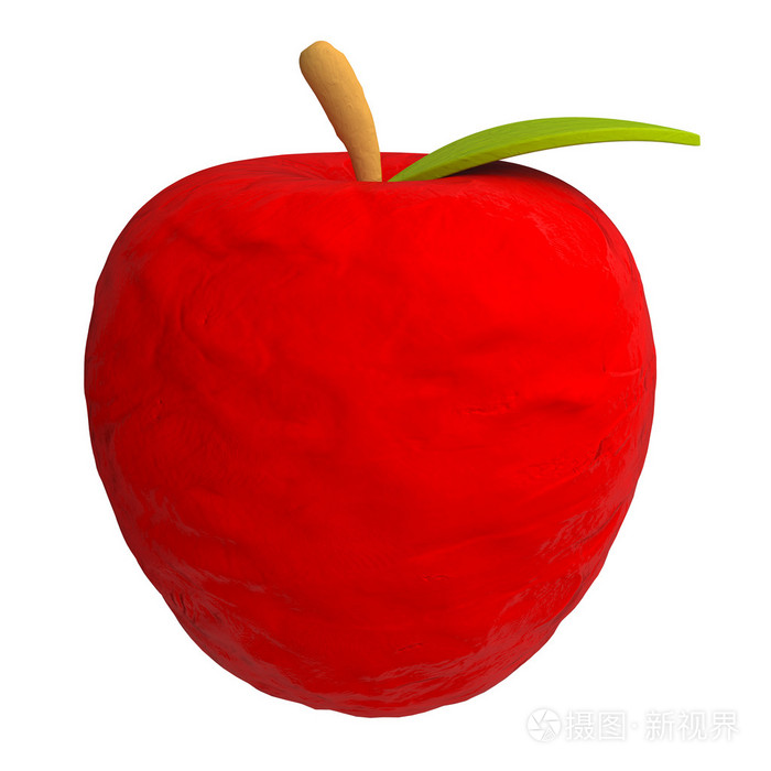 卡通苹果从橡皮泥